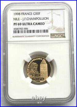 France 1998 Treasures of Nile NGC PF69 Gold Coin, Proof