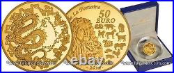 France 2012 Year DRAGON Lunar 50 Euro Gold Proof in FULL OGP MINTAGE JUST 1000