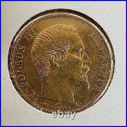 France 20 Francs 1856-a Gold Coin Xf Condition Km#781.1