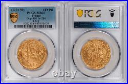 France Charles V (1364-1380) Gold Franc a Pied PCGS MS-63