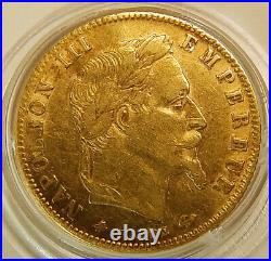France French Napoleon III 5 Francs Gold 1868 A PARIS Very Nice Rare