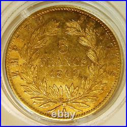 France French Napoleon III 5 Francs Gold 1868 A PARIS Very Nice Rare