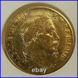 France French Napoleon III 5 Francs Gold 1868 BB Strasbourg Low Mintage Rare