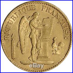 France Gold 20 Francs (. 1867 oz) Angel XF/AU Random Date