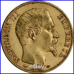 France Gold 20 Francs (. 1867 oz) Napoleon III Bare Avg Circ Random Date