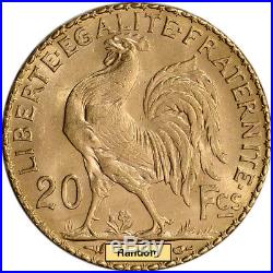 France Gold 20 Francs (. 1867 oz) Rooster BU Random Date