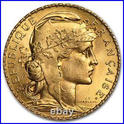 France Gold 20 Francs French Rooster (1899-1914) BU