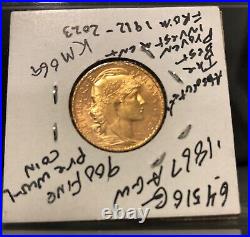 France Gold 20 Francs GEM BU 1912 Rooster-PRE WORLD WAR ONE-CLASSIC OLDER Coin