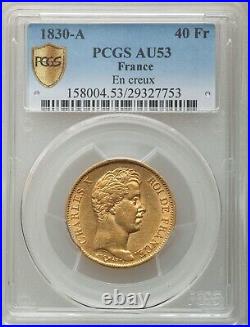 France, Gold 40 Francs 1830 A Pcgs Au 53, Rare7