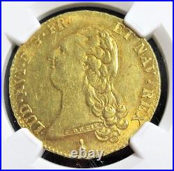 France Louis XVI gold 2 Louis d'Or 1786-A AU58+ NGC