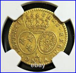 France Louis XV gold 1/2 Louis d'Or 1726-A XF Details (Cleaned) NGC