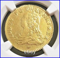 France Louis XV gold Louis d'Or 1726-BB AU Details NGC, Strasbourg mint