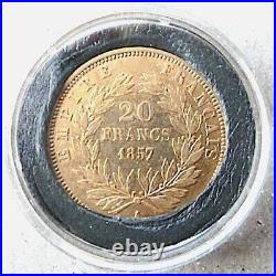 France Napoléon Bonaparte III Gold 20 Francs 1857 KM781.1