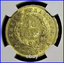 France Napoleon gold 40 Francs 1812-A AU55 NGC