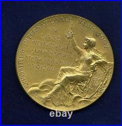 France Paris 1907 Bronze Gold-plated Medal, International Universal Exposition