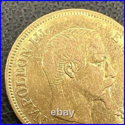 France, Ten 10 Francs, Napoléon III, 1858 A, Paris Rare Vintage Gold Coin