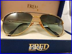 Fred America Cup Paris Nos 60mm Lenses Vintage Sunglasses France 18k