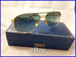 Fred America Cup Paris Nos 60mm Lenses Vintage Sunglasses France 18k