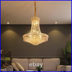 French Empire Chandelier Pendant Hanging Lamp Luxury K9 Crystal Ceiling Light