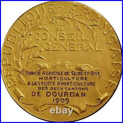 G052 FRANCE. Seine-et-Oise Agricultural Show Gold Award Medal, 1909. Paris Mint