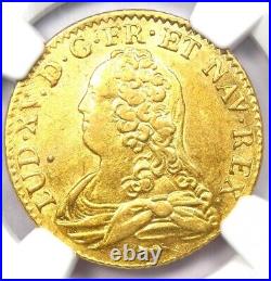 Gold 1729 France Louis XV Louis d'Or 1L'OR Coin Certified NGC AU58 Rare