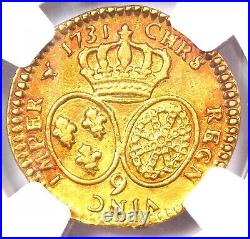 Gold 1731 France Louis XV Half Louis d'Or 1/2L'OR Coin Certified NGC XF Detail
