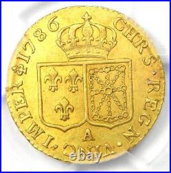 Gold 1786 France Louis XVI Louis d'Or 1L'OR Coin PCGS Uncirculated Detail UNC