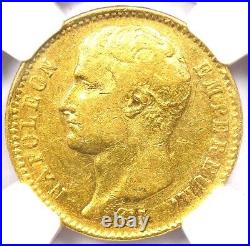Gold 1807 France Gold Napoleon 20 Francs Coin G20F Certified NGC VF35