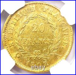 Gold 1807 France Gold Napoleon 20 Francs Coin G20F Certified NGC VF35