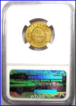 Gold 1813 France Gold Napoleon 20 Francs Coin G20F Certified NGC AU53