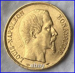 Gold Coin France Louis Napoleon Bonaparte 20 Francs 1852-A Paris Barre