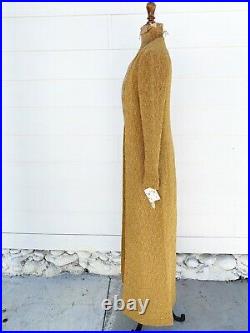 HALSTON Vintage Gold Lurex Evening Dress Designer Gown & Jacket 70s Disco Regal