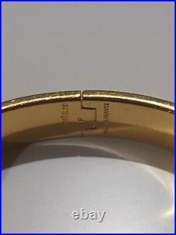 HERMES 18K Gold Enamel Bracelet Classic Clic Clac H Bangle Black