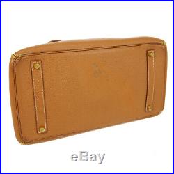 HERMES BIRKIN 35 Hand Bag Gold Veau Epsom Authentic 42 JT09248