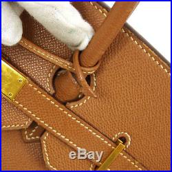 HERMES BIRKIN 35 Hand Bag Gold Veau Epsom Authentic 42 JT09248