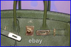 HERMES BIRKIN Bag 30cm TOGO Leather CANOPEE Perfect Green Army Olive Vert GHW