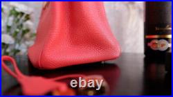 HERMES Birkin 30cm rouge red gold hardware leather bag purse togo clemence coeur
