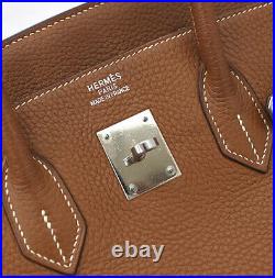 HERMES Birkin 35 Taurillon Clemence Handbag Gold/Silver Hardware I 2005 #53609