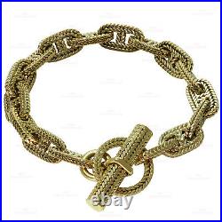 HERMES George L'Enfant Chain d'Ancre 18K Yellow Gold Medium Bracelet
