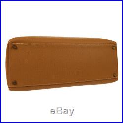 HERMES KELLY 40 RETOURNE Hand Bag X 18 Gold Ardennes Leather RK14453