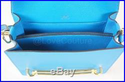 HERMES Roulis Mini Zanzibar Blue Swift Calf Leather Bag Gold NEW FRANCE