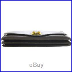 HERMES Vintage Hand Bag Dark Brown Box Calf Purse Authentic AK38408b
