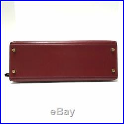 HERMES Vintage Kelly 32 Sellier Dark Red Rouge Box Leather Gold Hardware Bag