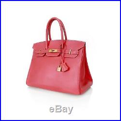 Hermes 2012 Bicolor Rose Jaipur Epsom Gold Tan Leather Birkin 35 Bag Handbag