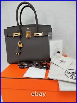 Hermes Birkin 30cm Etain Veau Togo Leather GHW Bag