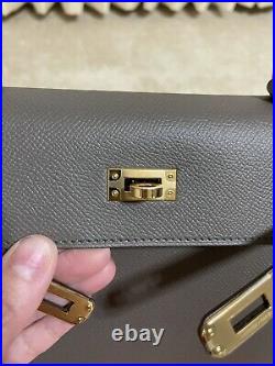 Hermes Etain Epsom Sellier Kelly 25cm Gold Hardware
