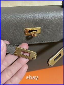 Hermes Etain Epsom Sellier Kelly 25cm Gold Hardware