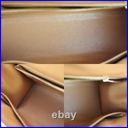 Hermes Logo Kelly 32 Hand Bag Cadena Box Calf Leather Beige Gold Vintage 799e014