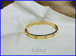 Immaculate Cartier Love Bracelet Bangle 18K Yellow Gold Size 17