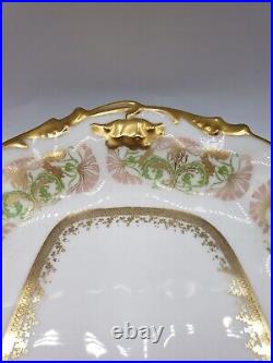 JPL Pouyat Limoges 16 Platter Tray Hand Painted Flowers withGold c1908-32 France